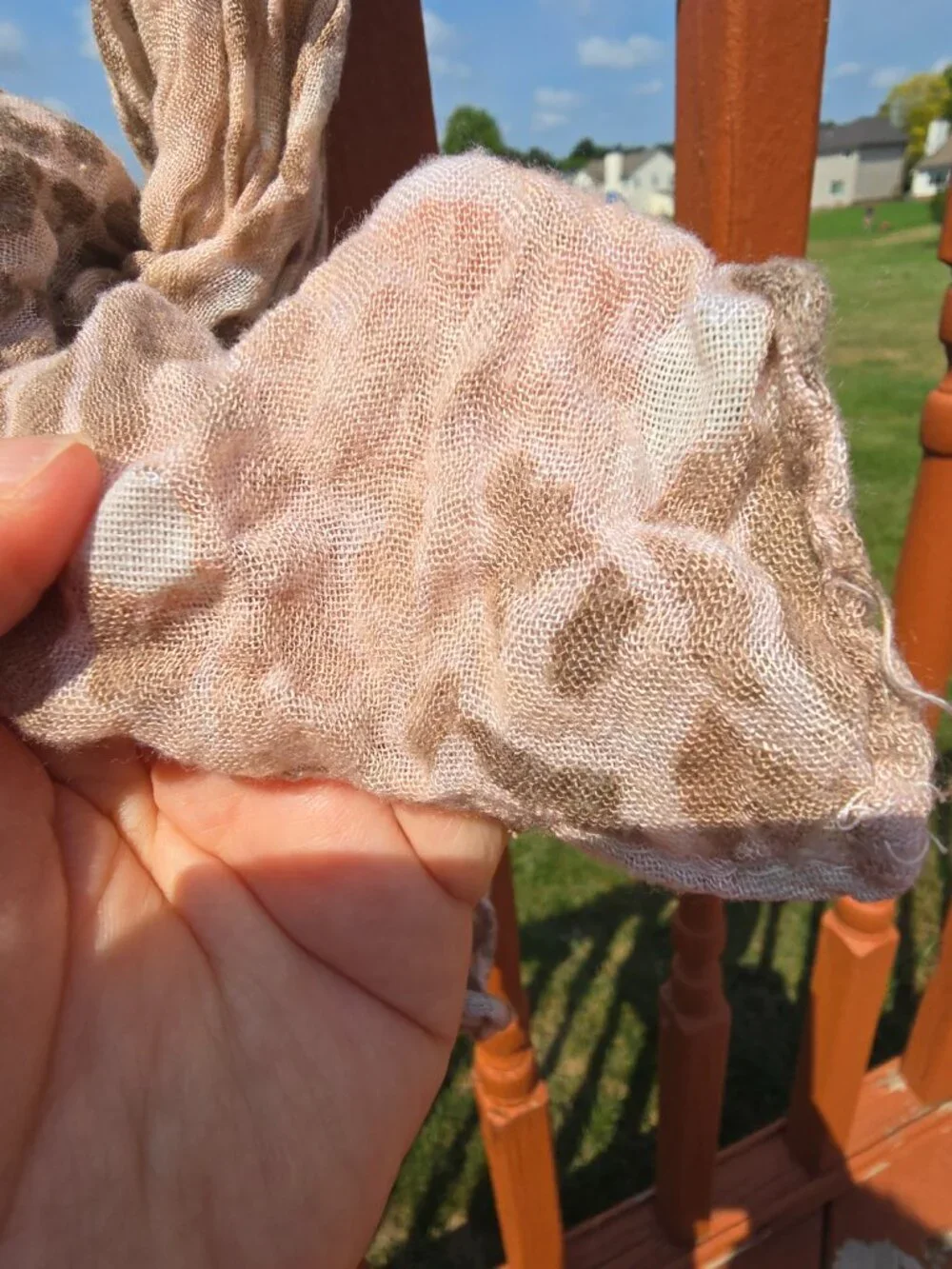 Express Leopard Animal Print Scarf Beige Tan Brown Lightweight Gauze Wrap